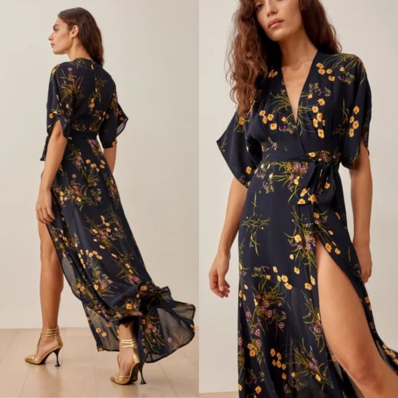 NWT Reformation Winslow Maxi Dress Plus Sz 1X in Mademoiselle Sheer Kimono - Picture 2 of 11